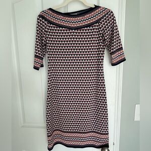 Max Studio Black and Pink Long Sleeve Dress